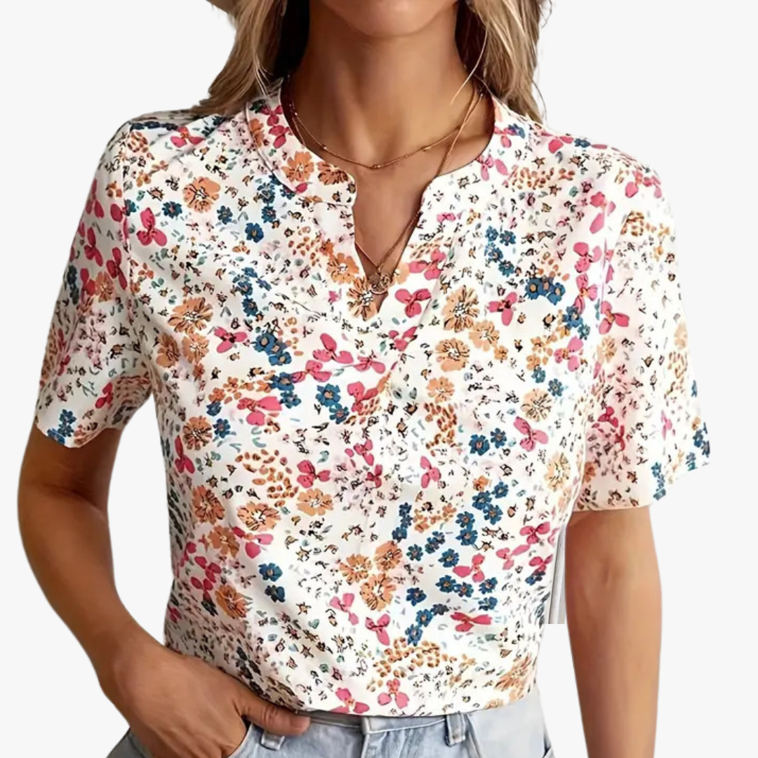 Vintage damesblouse met bloemenpatroon