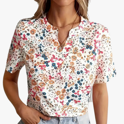 Vintage damesblouse met bloemenpatroon