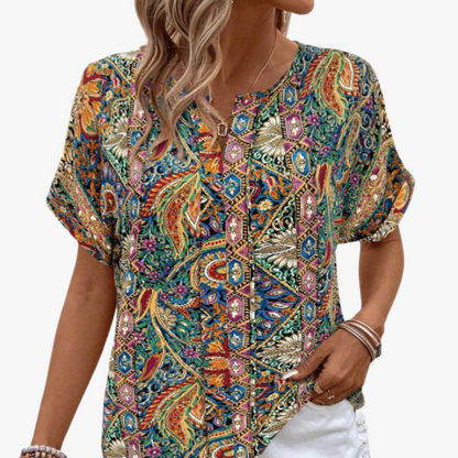 Vintage damesblouse met bloemenpatroon