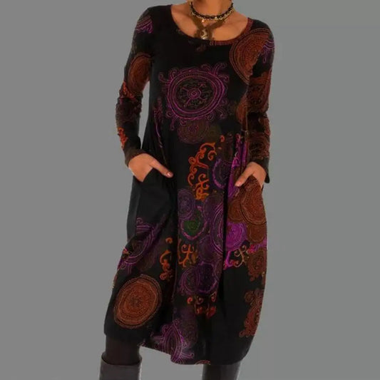 Vintage jurk in boho stijl