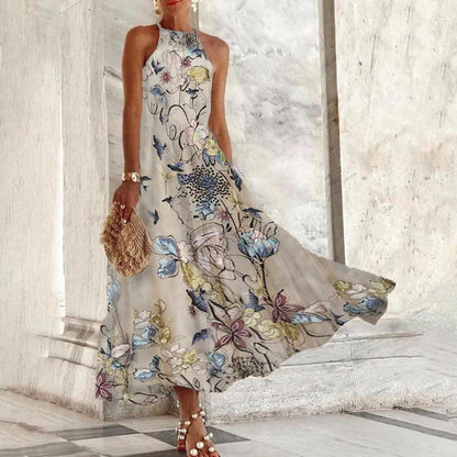 Vera - Mouwloze maxi jurk met halter