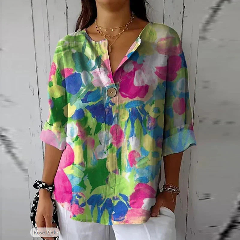 Katoenen linnen blouse voor dames