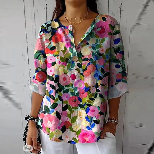 Katoenen linnen blouse voor dames