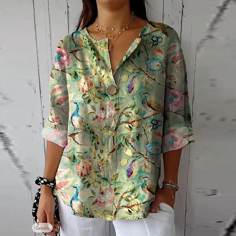 Katoenen linnen blouse voor dames