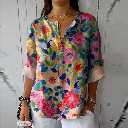 Janice | Comfortabele Dames Blouse met zomerse print