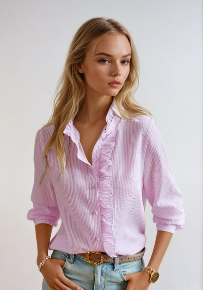 Helah - Ruches Blouse voor Dames - Vrouwelijk & Stijlvol