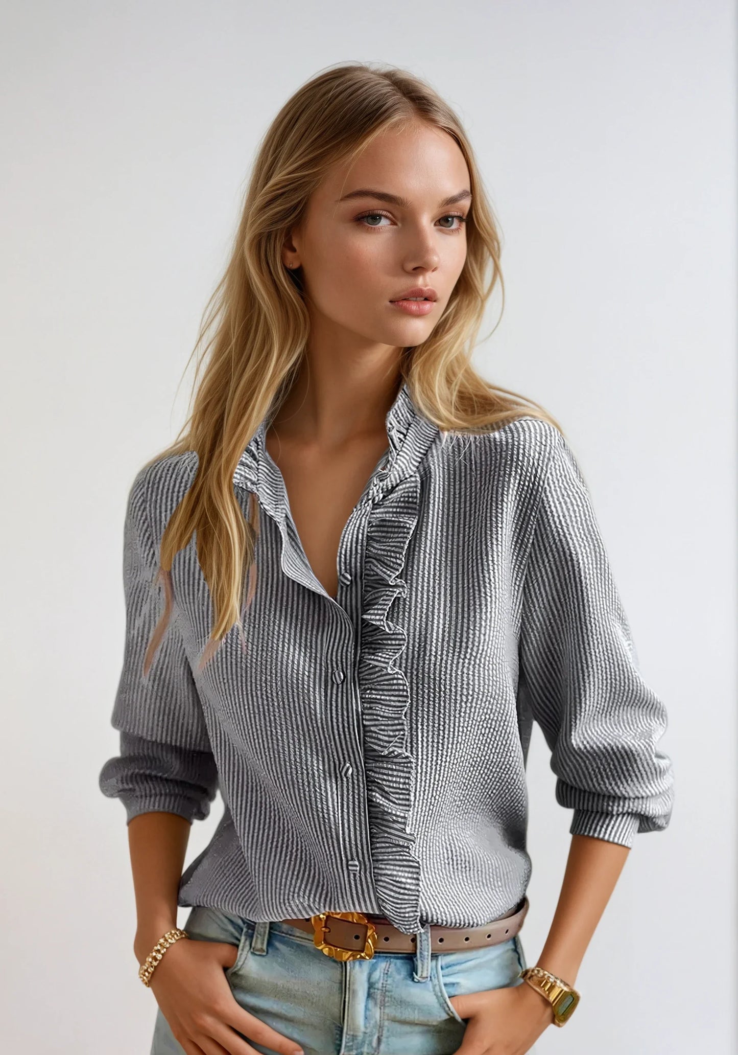 Helah - Ruches Blouse voor Dames - Vrouwelijk & Stijlvol