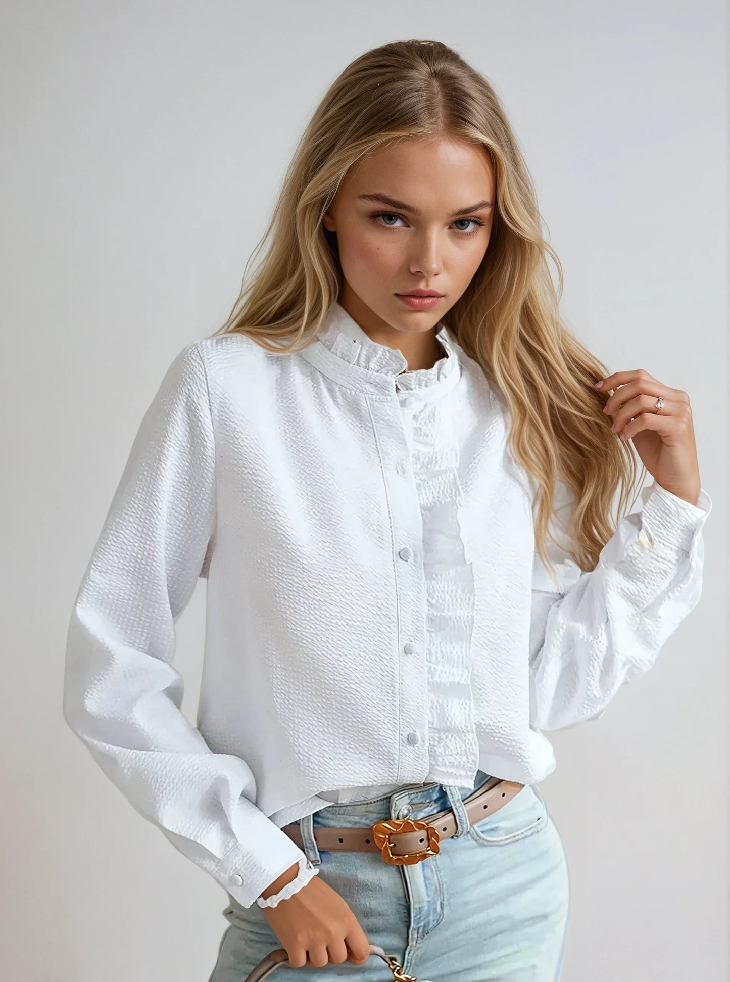 Helah - Ruches Blouse voor Dames - Vrouwelijk & Stijlvol