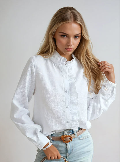 Helah - Ruches Blouse voor Dames - Vrouwelijk & Stijlvol