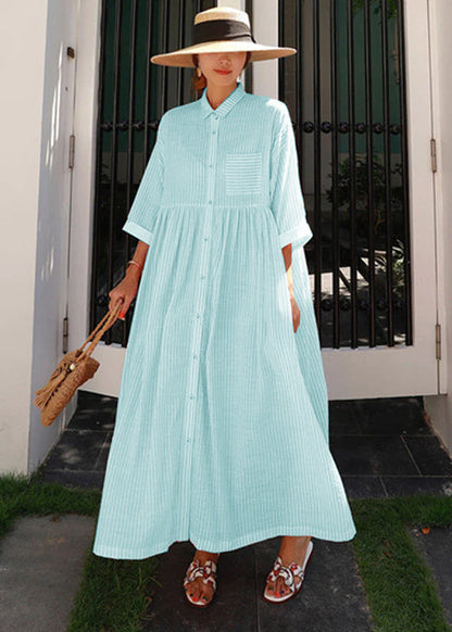 Ylonna - Geruite maxi jurk met revers en knopen