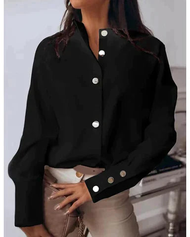 Weronika Blouse | Knoopblouse met lange mouwen