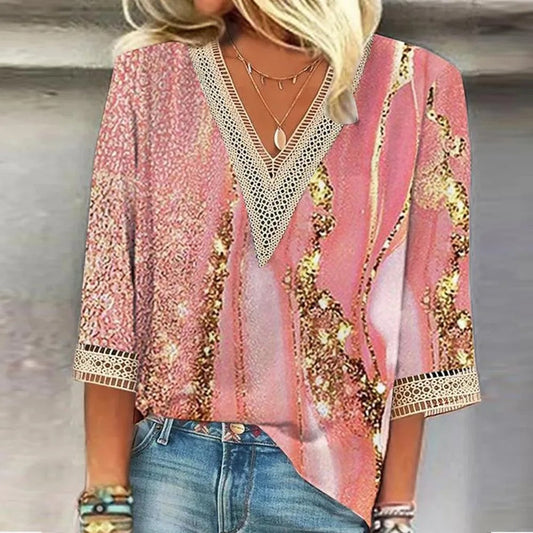Luna | Boho-Chique V-Hals Zomerblouse