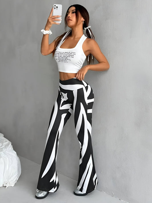 High Waist broek met bloemenpatroon