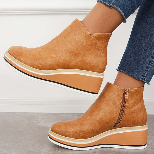 Sneakers met platte hak en ritssluiting aan de zijkant voor een casual stijl