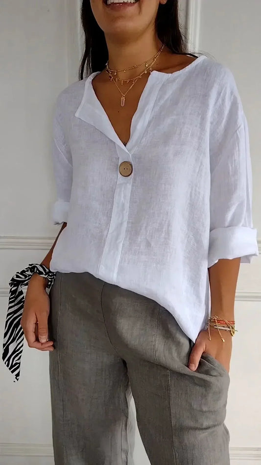 Shaila Blouse | Losse Linnen Blouse