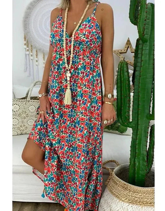 Strapless jurk met bloemenprint
