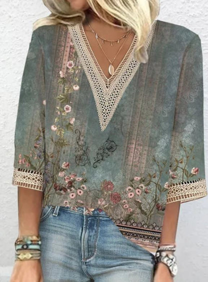 Luna | Boho-Chique V-Hals Zomerblouse