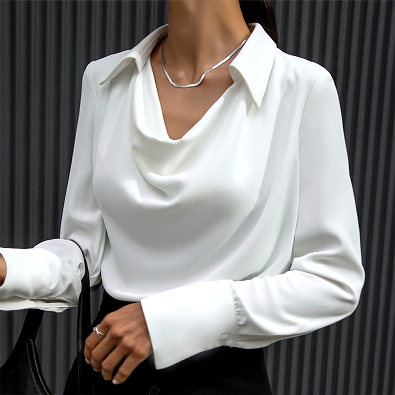 Taura Blouse | Satijnen Blouse met lange mouwen