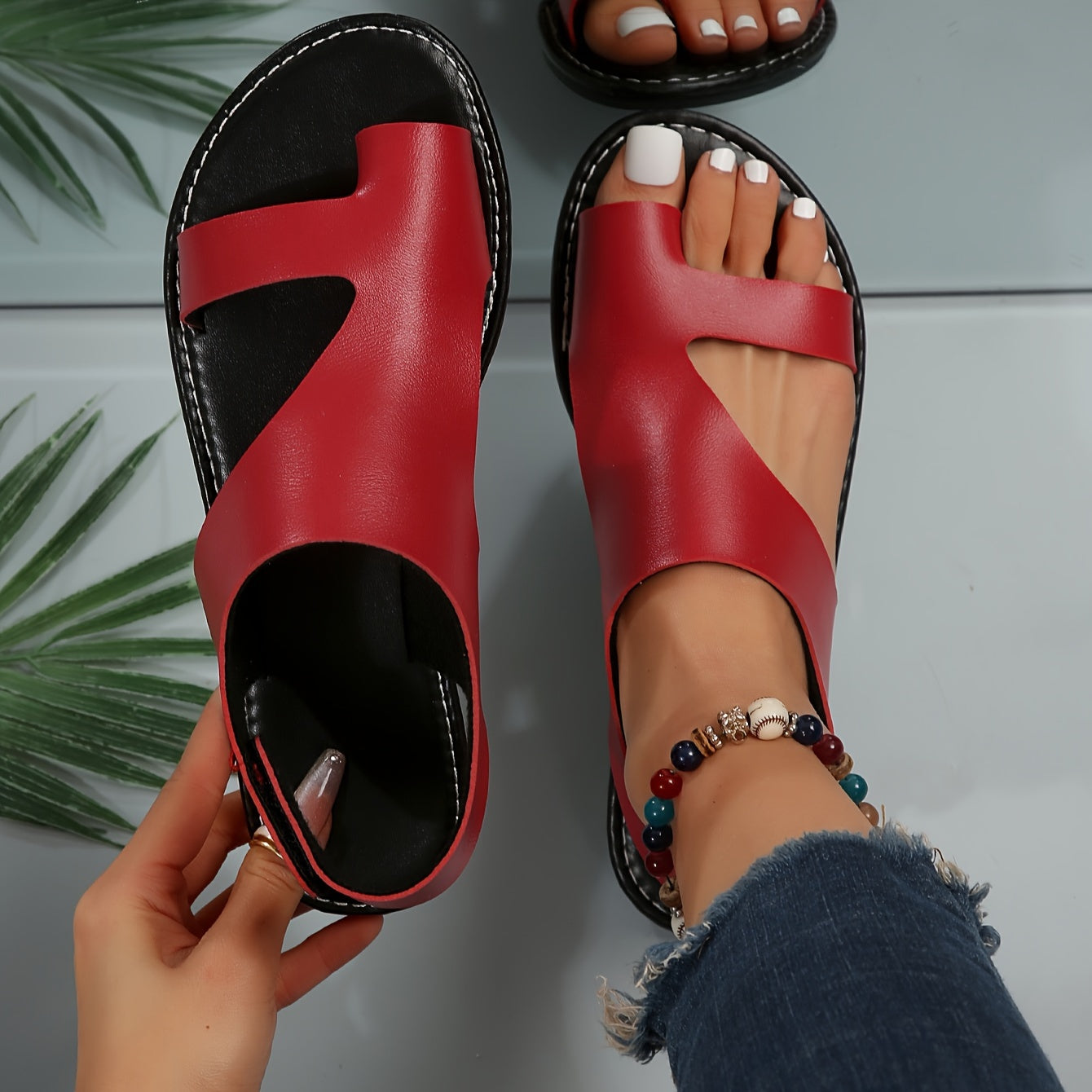Modieuze sandalen met open teen en uitgesneden ontwerp