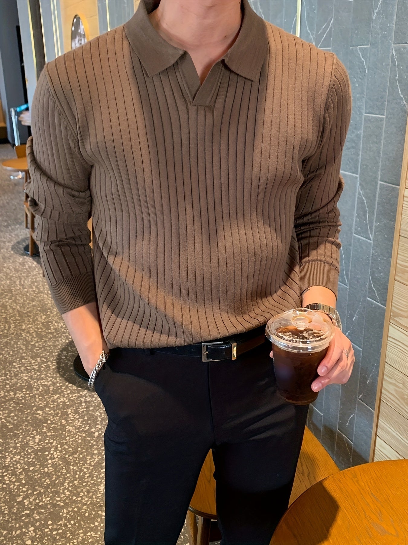 Mauro | Trendy poloshirt met lange mouwen