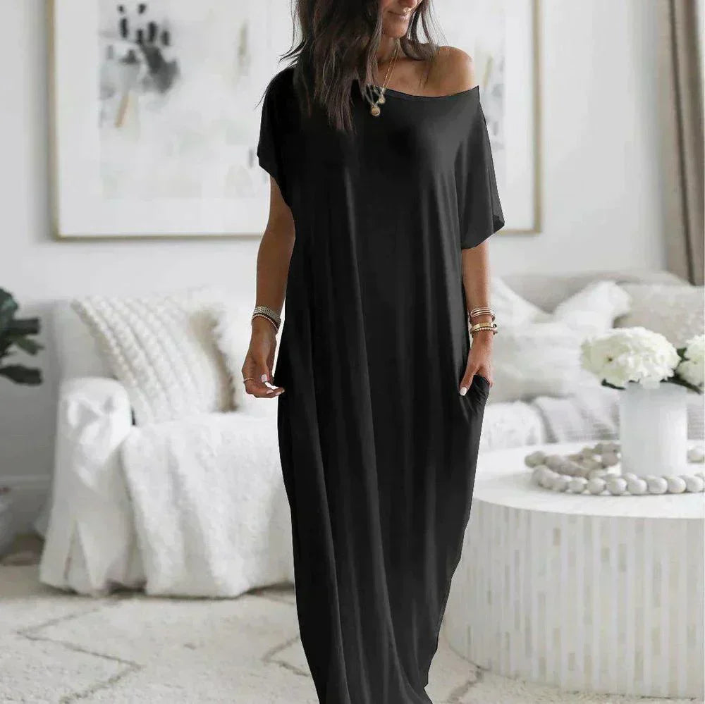 Moeiteloze elegantie in een maxi T-shirt jurk