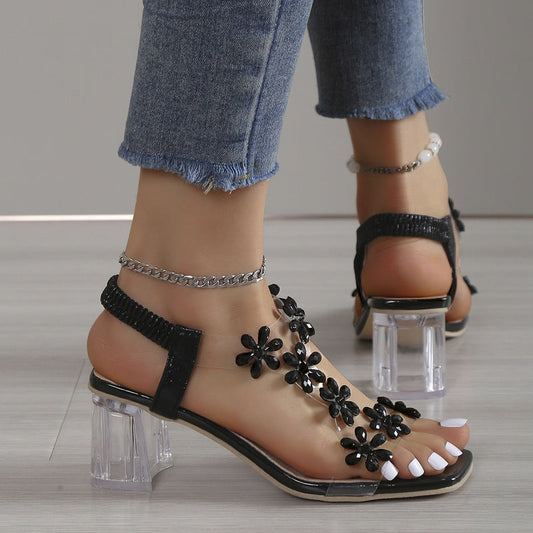Bloesem® | Stijlvolle transparante sandalen met blokhakken voor dames