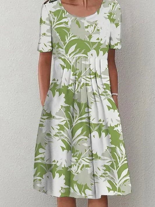 Casual katoenen jurk met bloemen