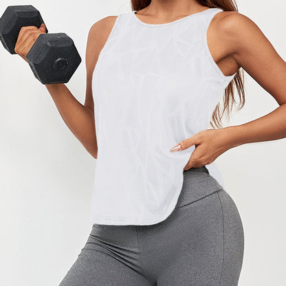 Lara | Yoga tanktop met geometrische uitsnijding en losse pasvorm