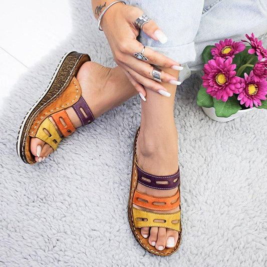 Sophia | Comfortabele Ondersteunende Driekleurige Sandalen voor Vrouwen