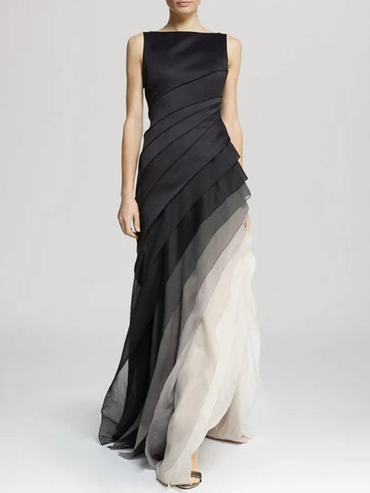 Elegante gelaagde jurk met modern kleurovergangseffect