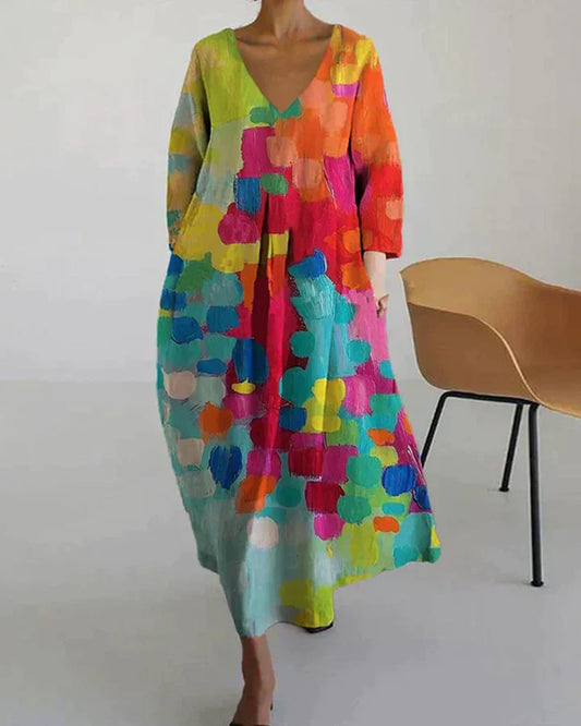 Sabrina - kleurrijke jurk met print