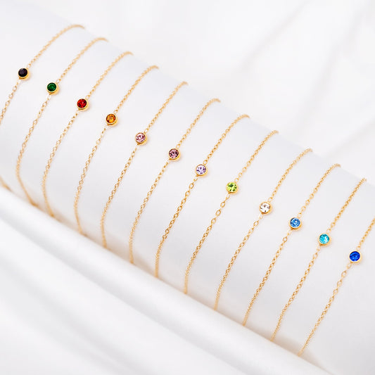 Ronde Edelsteen Geboortesteen Armband