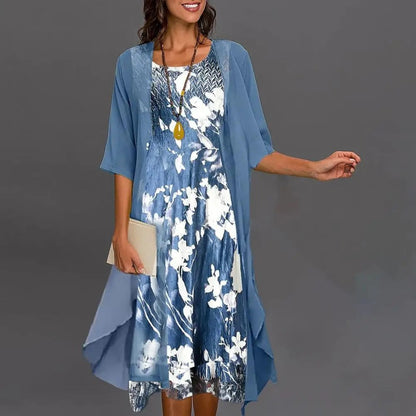Vintage zomerjurk met bloemenprint en nonchalante elegantie