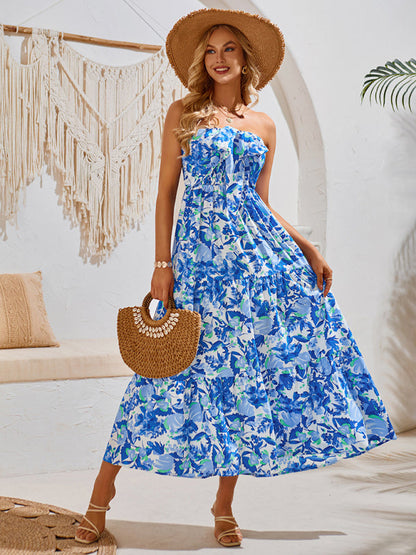 jurk met print en elegante halslijn van MW | Resort Style
