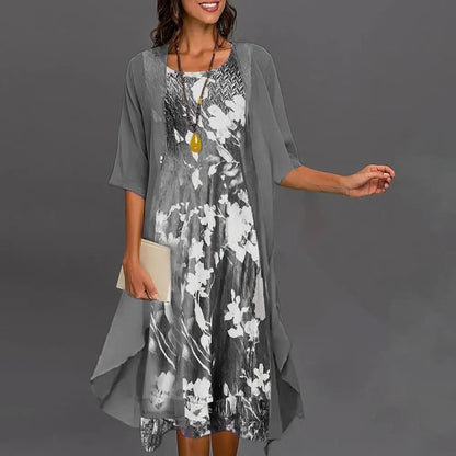 Vintage zomerjurk met bloemenprint en nonchalante elegantie
