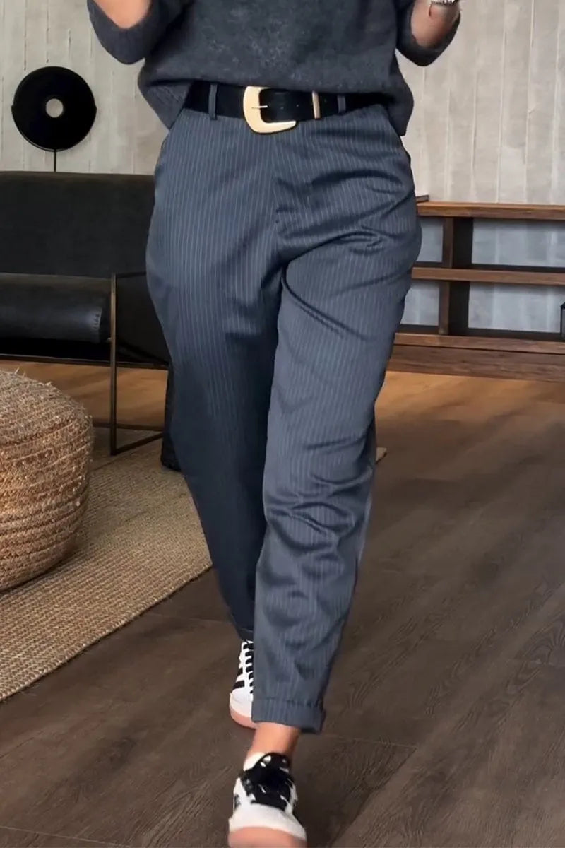 Sylvara™ Elegante Gestreepte Pantalon