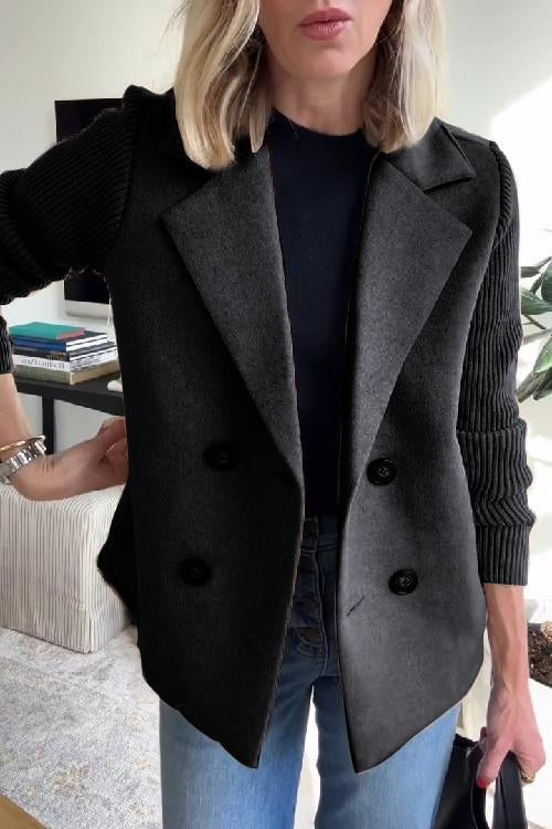 Elegante blazer met contrasterende mouwen