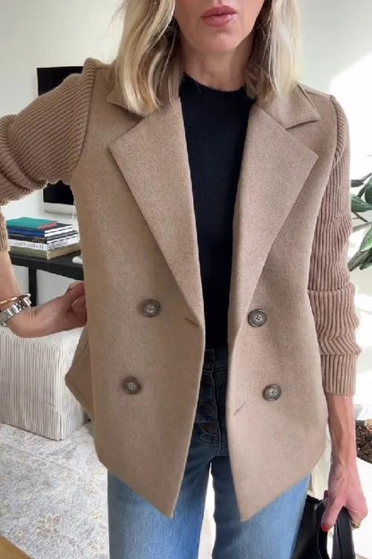 Elegante blazer met contrasterende mouwen