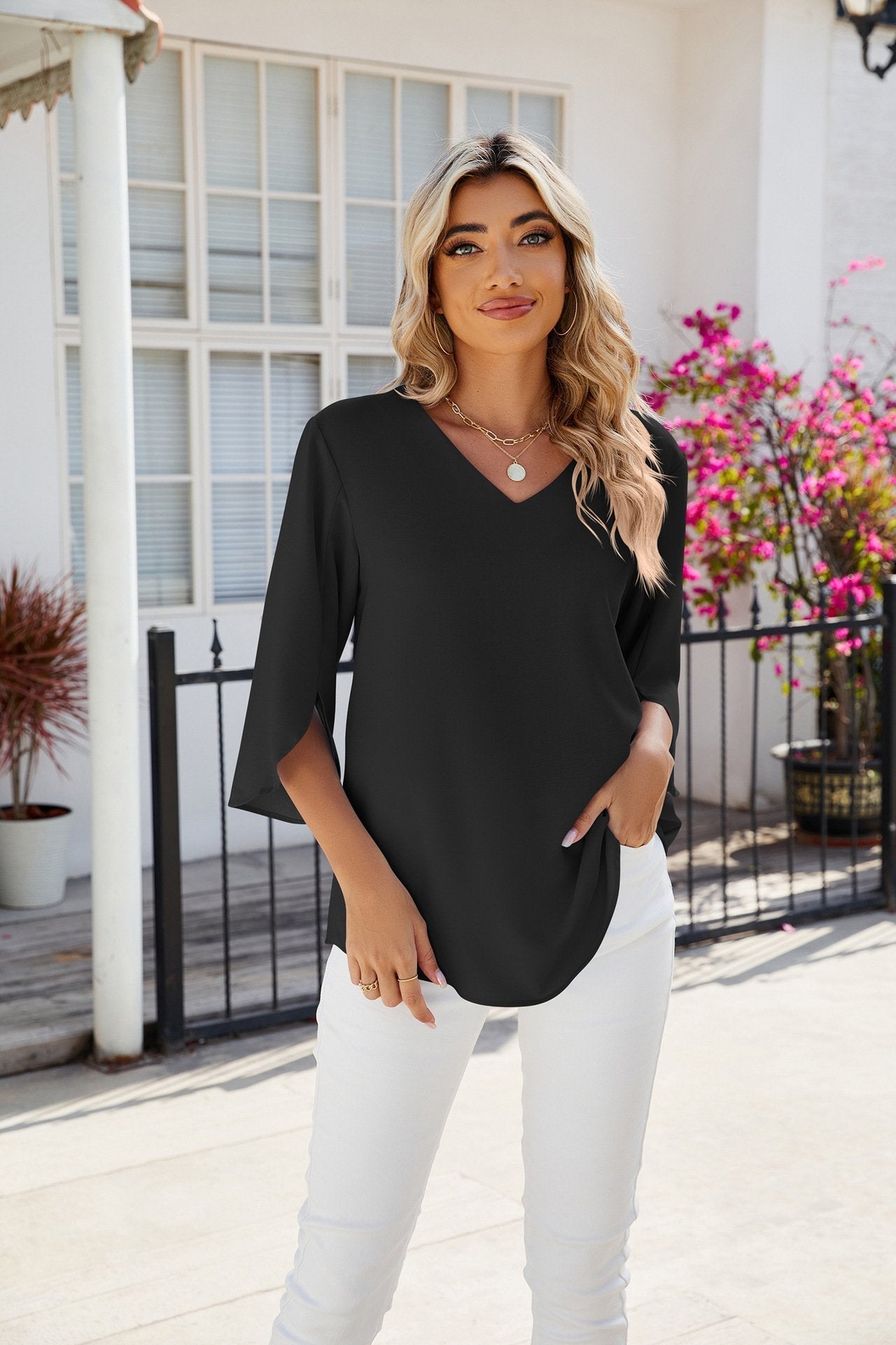 Minerva | Elegante V-Hals Blouse Dames