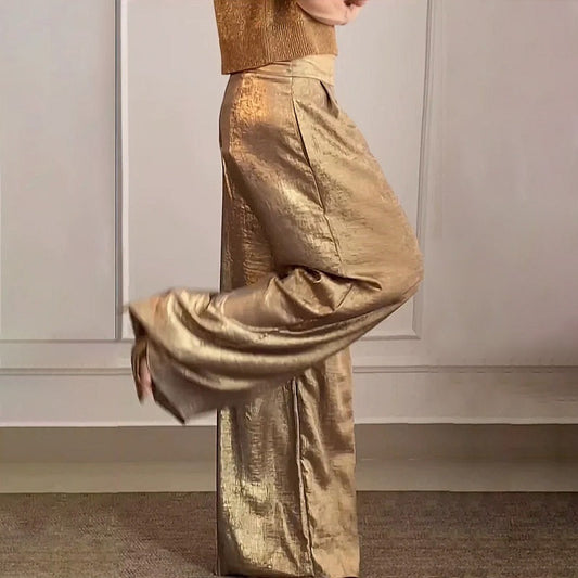 Spring Casual vintage broek in metallic kleuren voor dames