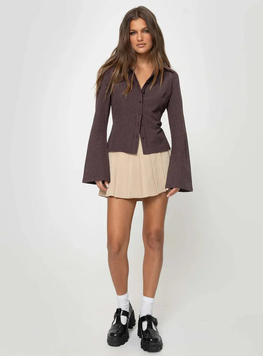 Zypharia™ Elegante Retro Knoop Blouse