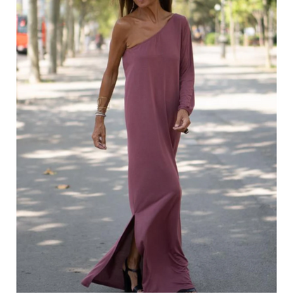 Elegante en lichte jurk met één schouder