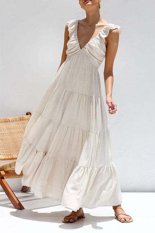 Elegante lange zomerjurk met ruches