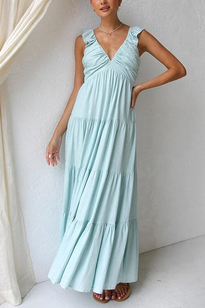 Elegante lange zomerjurk met ruches