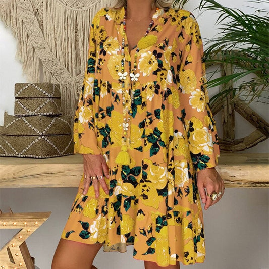 "Carla" designerjurk met bloemenprint