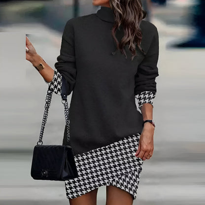 Florentina | Casual mini-jurk met hoge kraag
