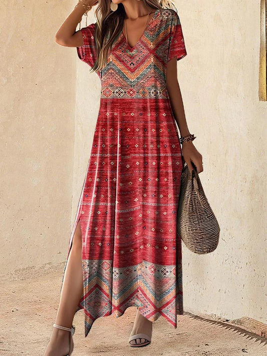 Vintage jurk met geometrische print