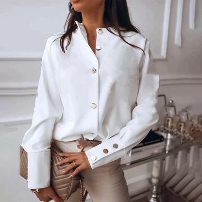 Weronika Blouse | Knoopblouse met lange mouwen