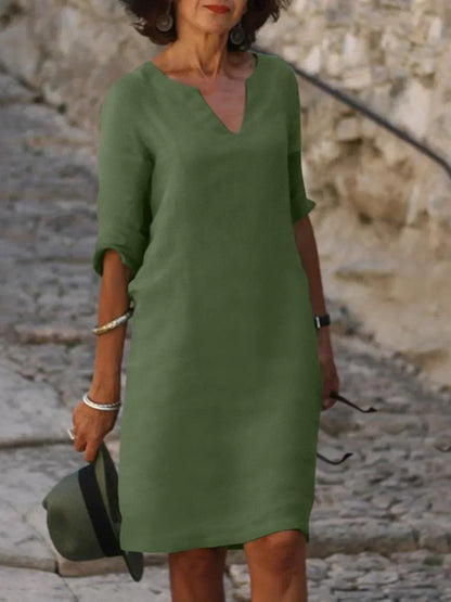Elegante jurk met V-hals