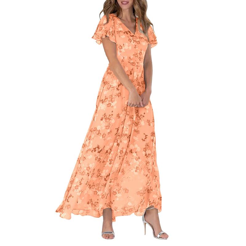 Maxi-jurk met vlindermouwen en bloemenprint